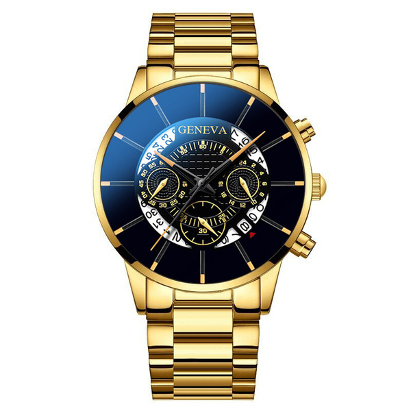 GENEVA Men's Steel Belt Quartz Watch - Fashion Calendar Watch - Image 3