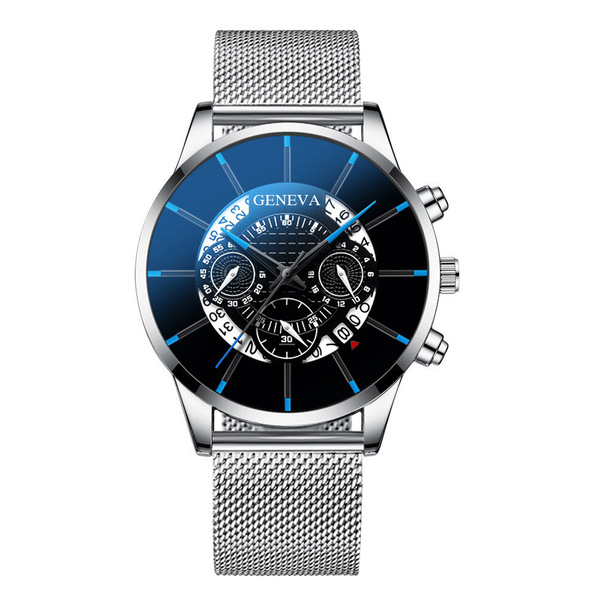 GENEVA Men's Steel Belt Quartz Watch - Fashion Calendar Watch - Image 4