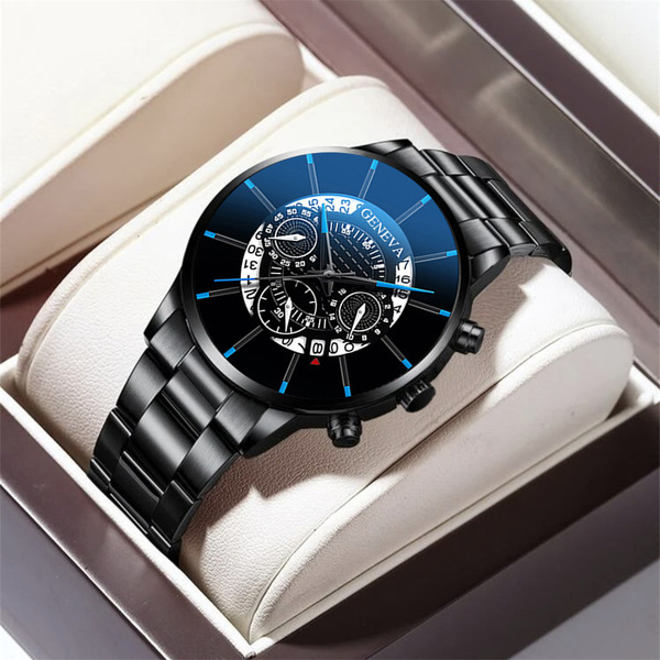 GENEVA Men's Steel Belt Quartz Watch - Fashion Calendar Watch - Image 8