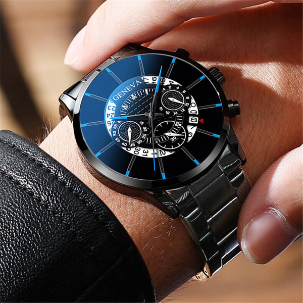 GENEVA Men's Steel Belt Quartz Watch - Fashion Calendar Watch - Image 9