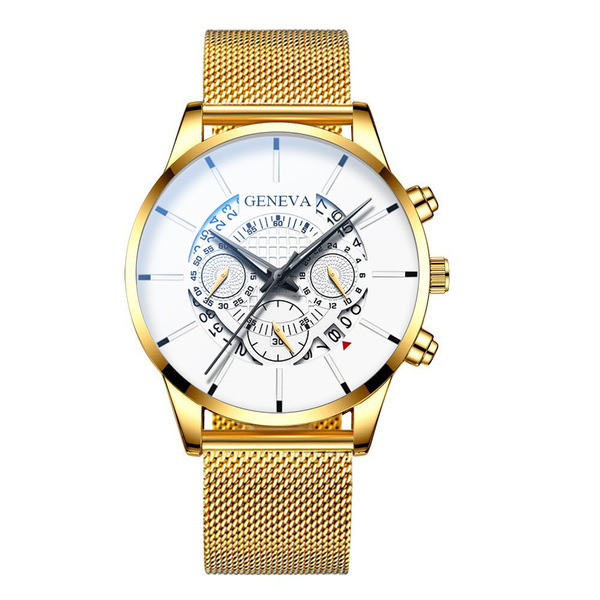 GENEVA Men's Steel Belt Quartz Watch - Fashion Calendar Watch - Image 14