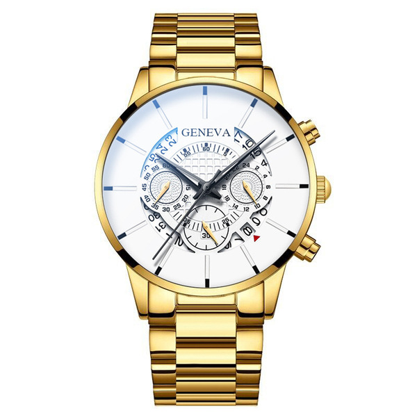 GENEVA Men's Steel Belt Quartz Watch - Fashion Calendar Watch - Image 23